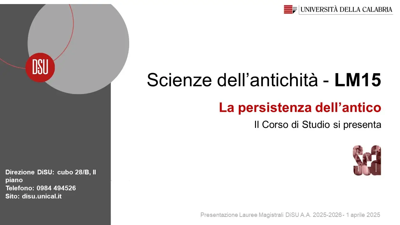 Slide Scienze dell'antichità - a.a. 2025/26