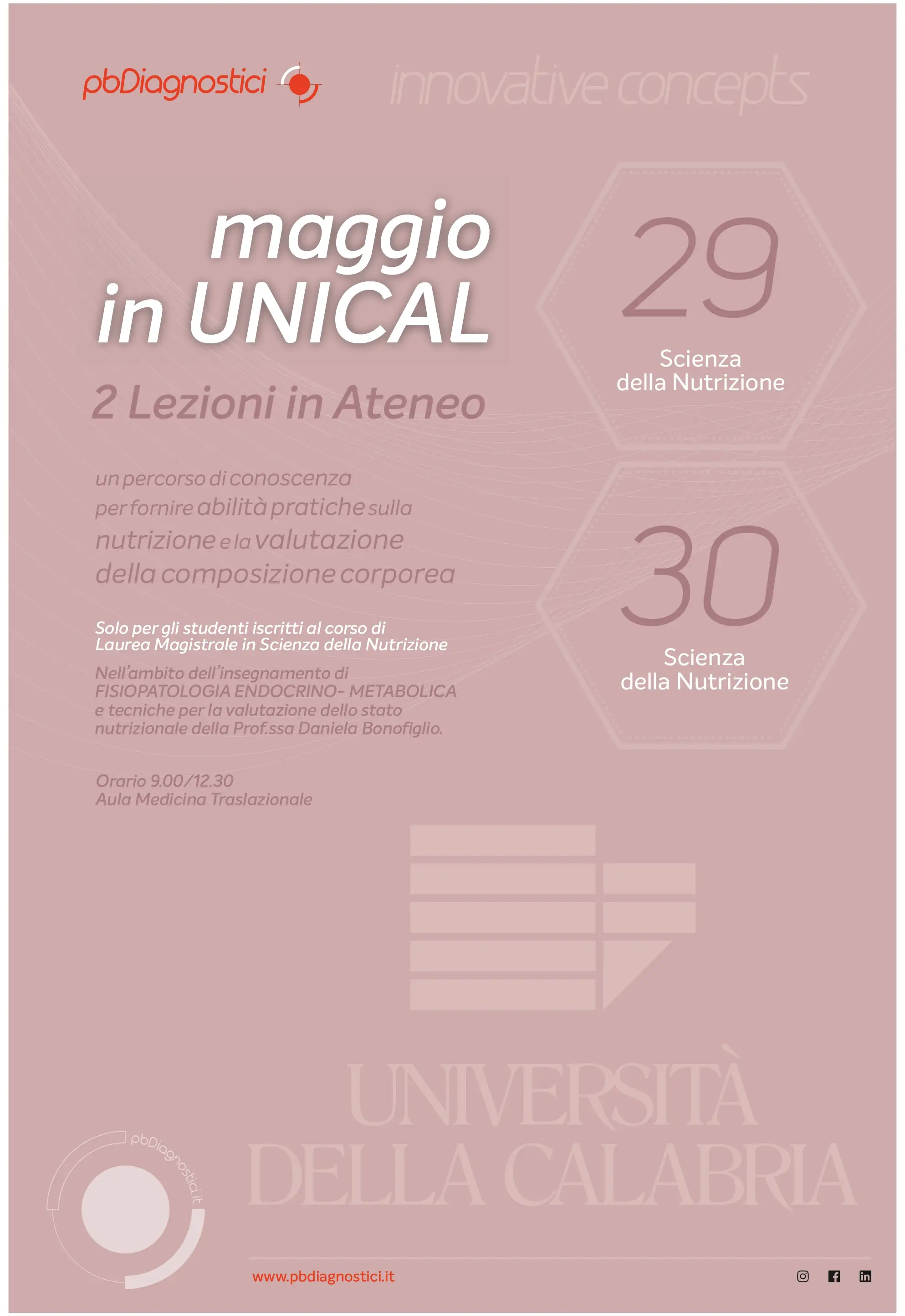 Maggio in UNICAL - 2 Lezioni in Ateneo